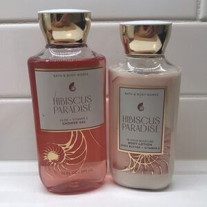 NWT!Hibiscus🌺Paradise BBW Body Wash & Body Lotion. RARE!